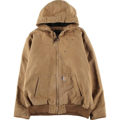 古着 カーハート Carhartt アクティブジャケット LOOSE FIT 中綿入り ダックフルジップパーカー メンズXL相当/eaa600090