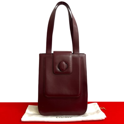 CARTIER カルティエ マストライン レザー トートバッグ ワインレッド
430-6