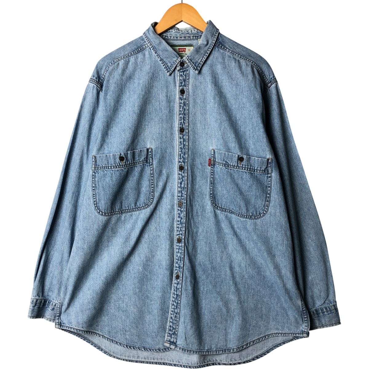 古着 90年代 リーバイス Levi's 長袖 デニムシャツ メンズXL相当 ヴィンテージ/eaa568754