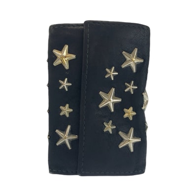 JIMMY CHOO ジミーチュウ スタースタッズ ネプチューン 6連 ブラック 黒 レザー キーケース 男女兼用 600575 【中古】