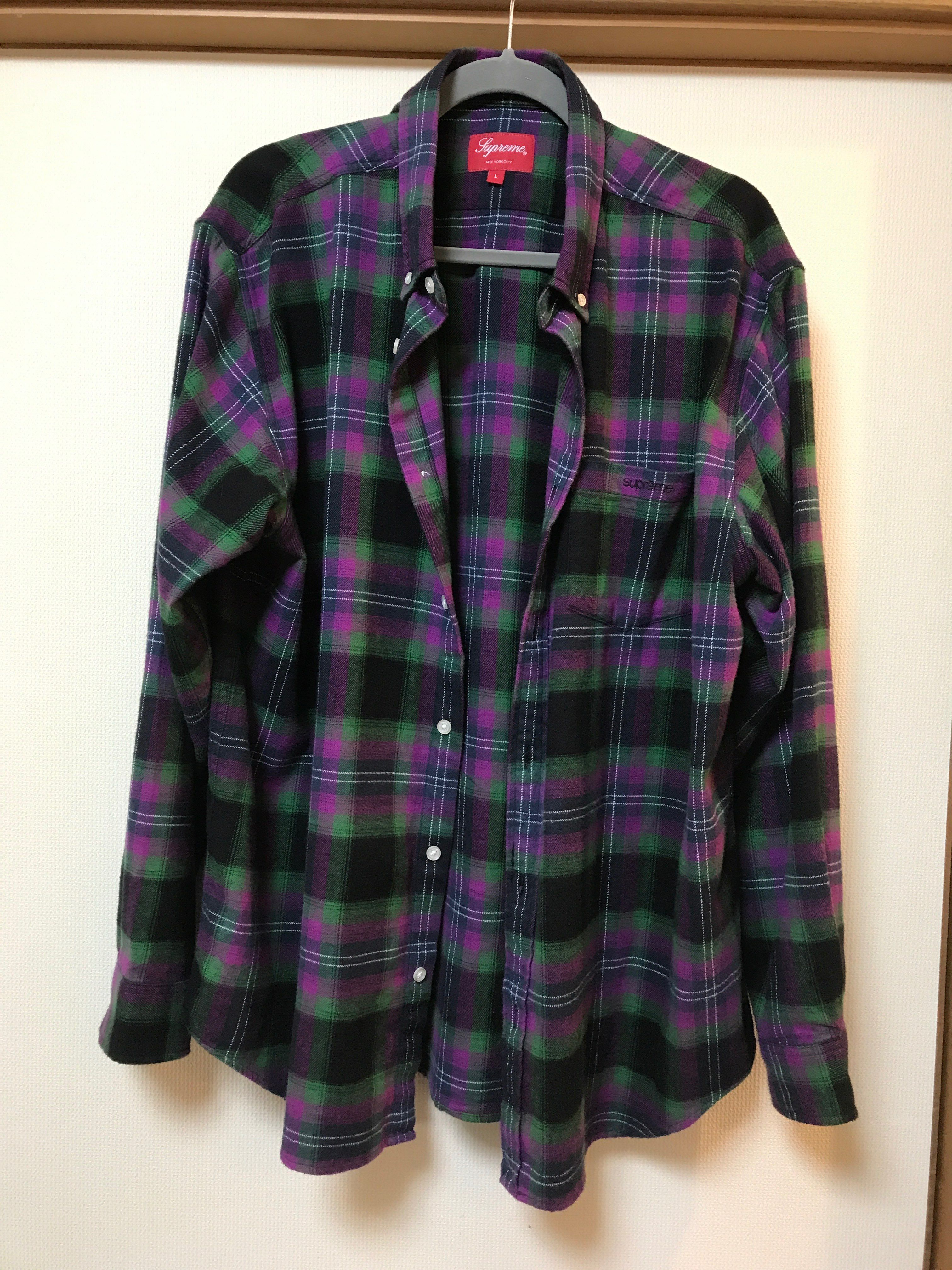 Supreme Brushed Plaid Flannel Shirt "Black"