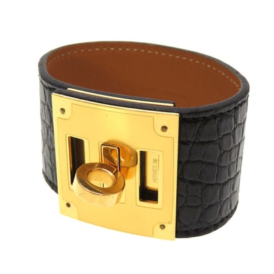 エルメス ケリードッグ アリゲーター ブラック □P ブ