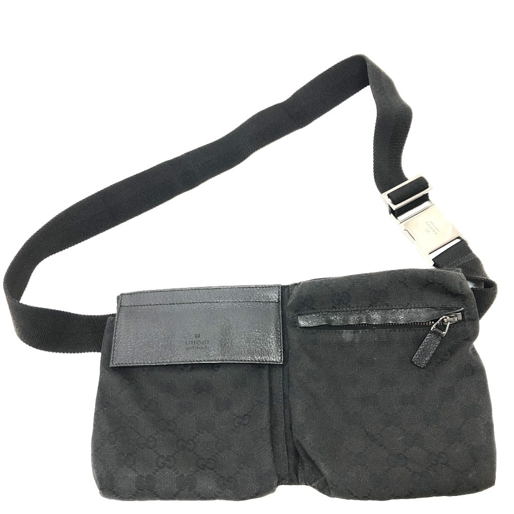 グッチ GUCCI ボディバッグ 28566 GG ベルトバッグ カバン ボディバッグ ウエストバッグ GGキャンバス/レザー ブラック