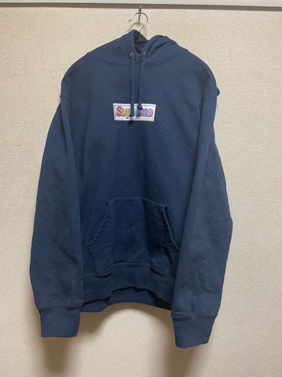 Supreme Bling Box Logo Hooded Sweatshirt "Navy"