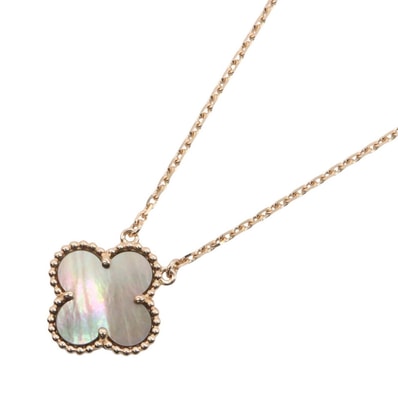 ヴァンクリーフ&アーペル Van Cleef & Arpels ヴィンテージアルハンブラ グレーマザーオブパール ネックレス ネックレス ジュエリー K18PG(ピンクゴールド) グレーマザーオブパール レディース ゴールド系