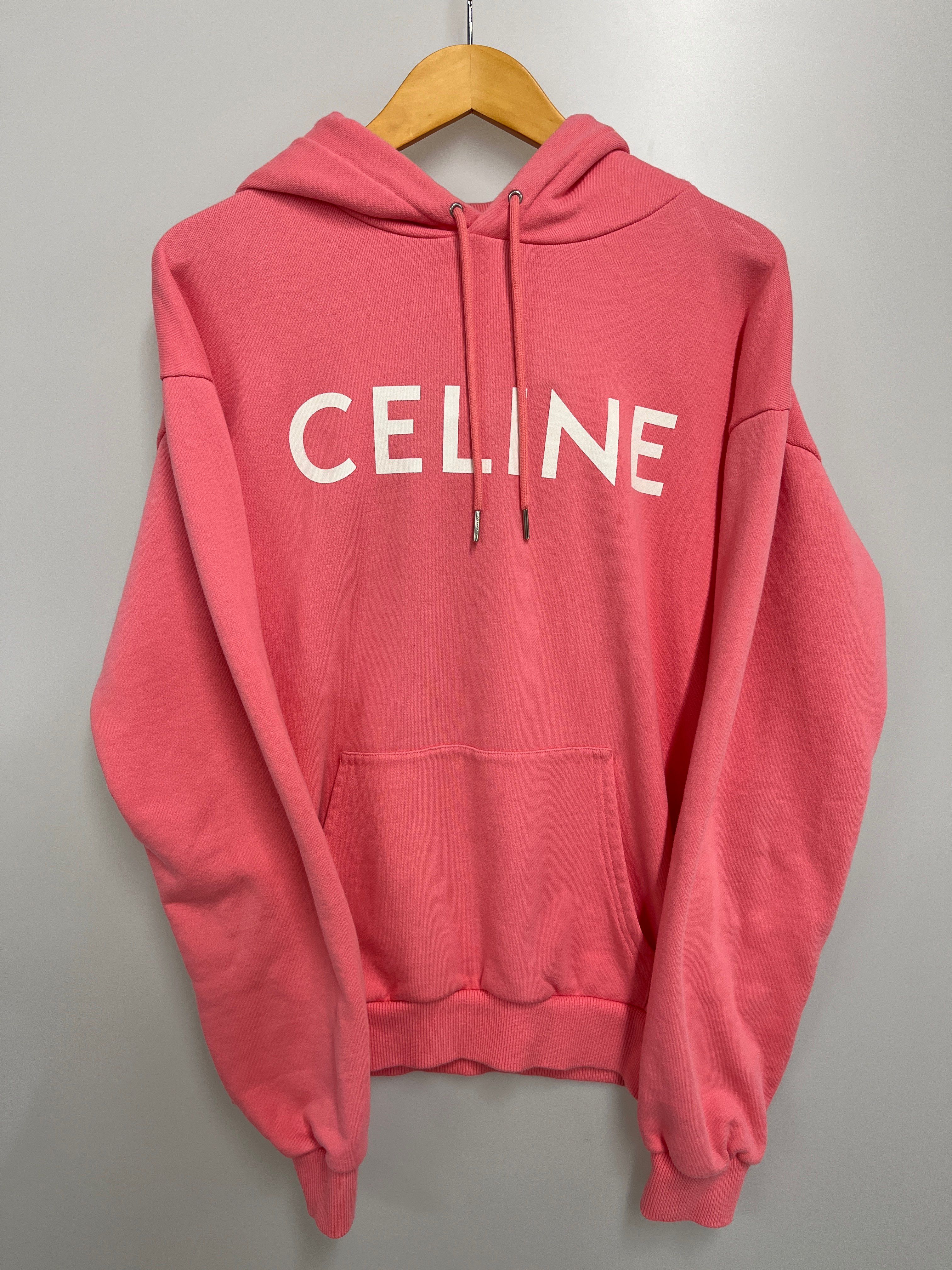 CELINE Celine Hoodie In Cotton Fleece "Pink Flamingo/White"