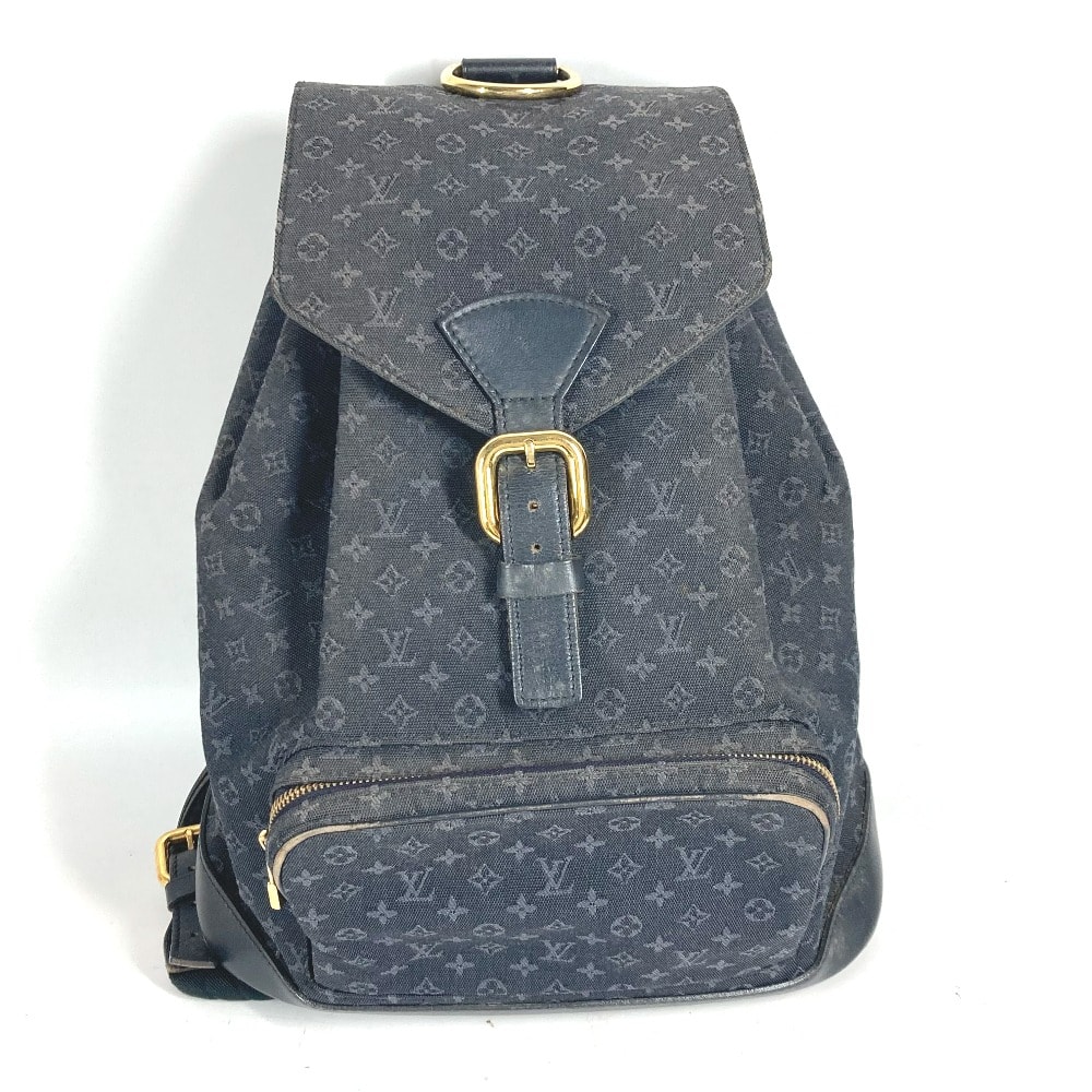 ルイヴィトン LOUIS VUITTON モンスリGM M92455 モノグラムミニ デニム カバン バックパック リュックサック モノグラムデニム ネイビー