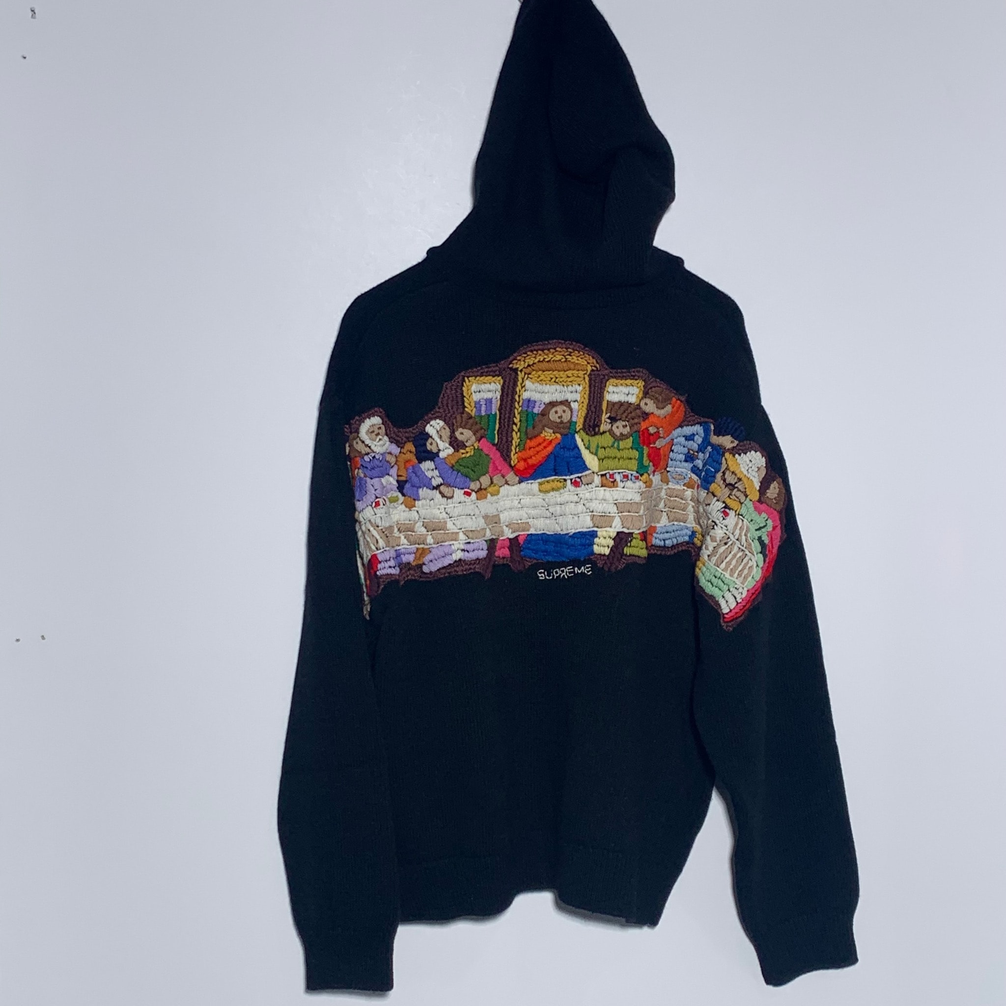 Supreme Last Supper Embroidered Zip Up Hooded Sweater "Black"