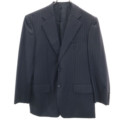 BURBERRY LONDON バーバリーロンドン 日本製 ウールブレンド ストライプ柄 テーラードジャケット 96-86-170 ブラック 三陽商会