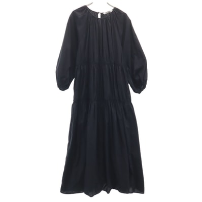 ZARA ザラ 長袖 テアード ロングワンピース XS ブラック