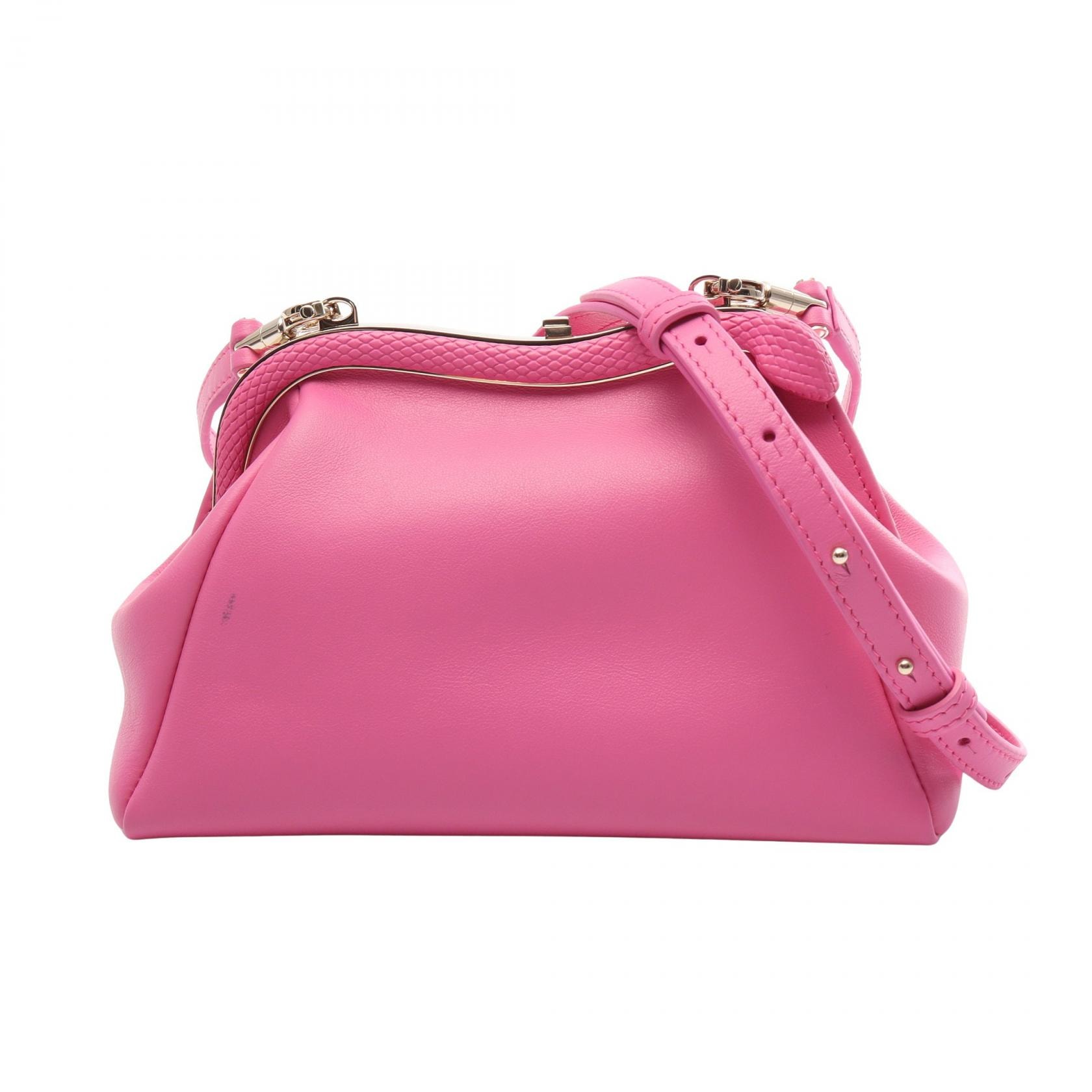 ブルガリ BVLGARI セルペンティーヌ ポーチ ショルダーバッグ バッグ レザー レディース ピンク系 【中古】