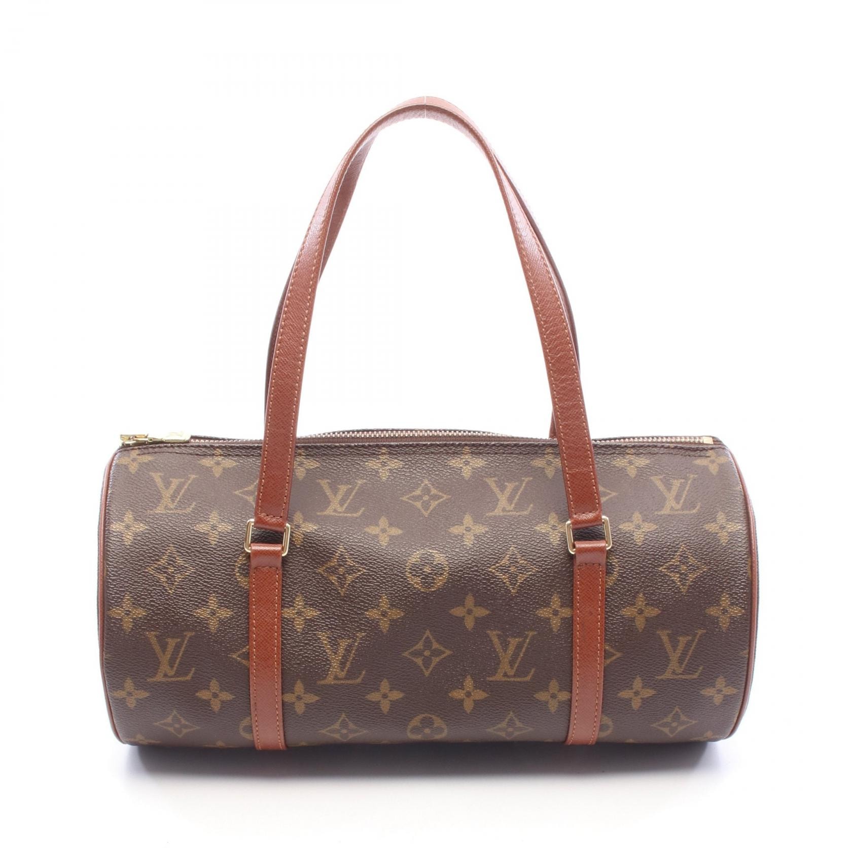 ルイ・ヴィトン LOUIS VUITTON パピヨン30 旧型 ハンドバッグ バッグ PVCコーティングキャンバス レザー モノグラム レディース ブラウン系 M51365 【中古】