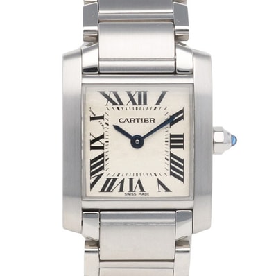 カルティエ タンクフランセーズ SM 腕時計 時計 ステンレススチール 2384 クオーツ レディース 1年保証 CARTIER 中古