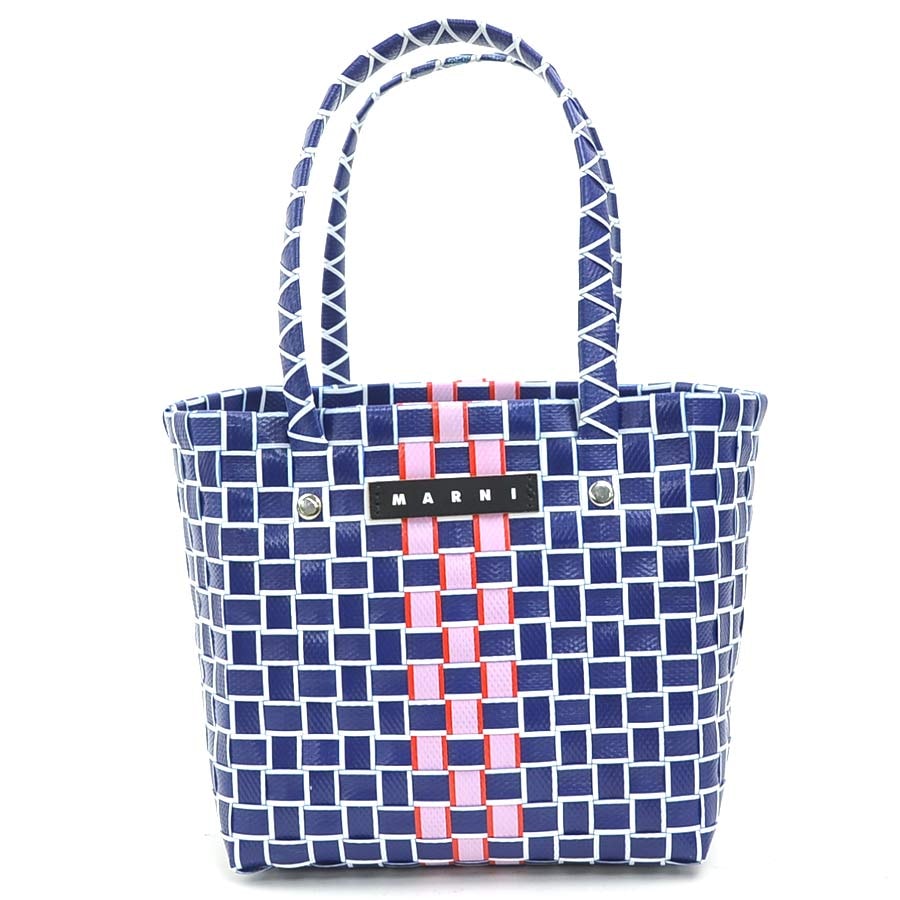 マルニ MARNI ハンドバッグ BOX BASKET BORSA/ポリプロピレン ブルー系 キッズ【中古】 h32129a