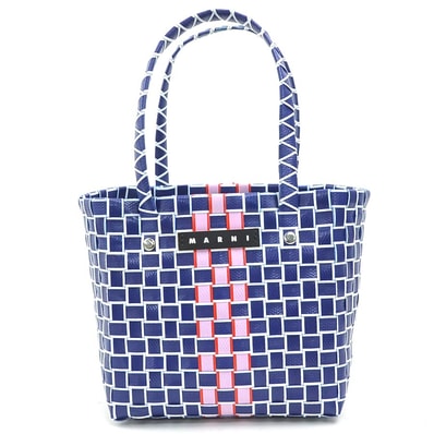 マルニ MARNI ハンドバッグ BOX BASKET BORSA/ポリプロピレン ブルー系 キッズ【中古】 h32129a
