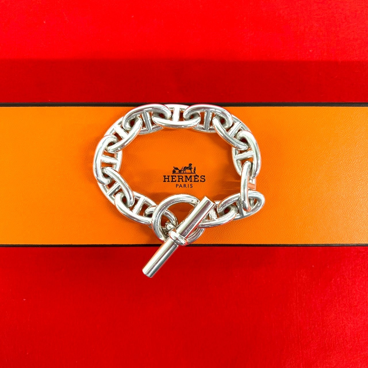HERMES エルメス シェーヌダンクル TGM 12コマ シルバー925 ブレスレット シルバー
 -0424