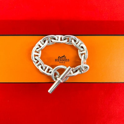 HERMES エルメス シェーヌダンクル TGM 12コマ シルバー925 ブレスレット シルバー
-0424