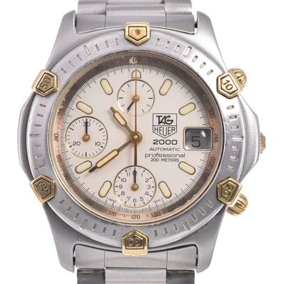 タグホイヤー TAG HEUER 165.806/1 2000シリーズ プロフェッショナル クロノグラフ cal.2892-2 シルバー 自動巻き メンズ 腕時計 R#149338