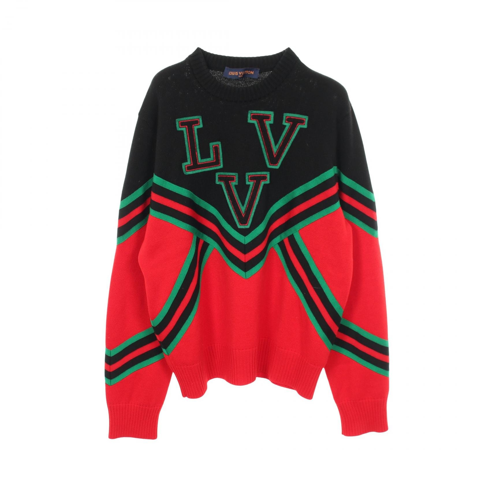 ルイ・ヴィトン LOUIS VUITTON Amen Break LVVスポーツチーム クルーネック ニット 衣料品 トップス ウール レッド メンズ レッド系 / ブラック系 / グリーン系 【中古】