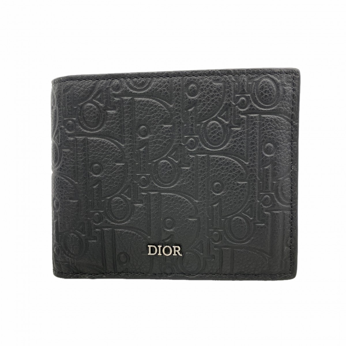 【6de6534】クリスチャンディオール 財布 レザー ブラック シルバー金具【中古】メンズ