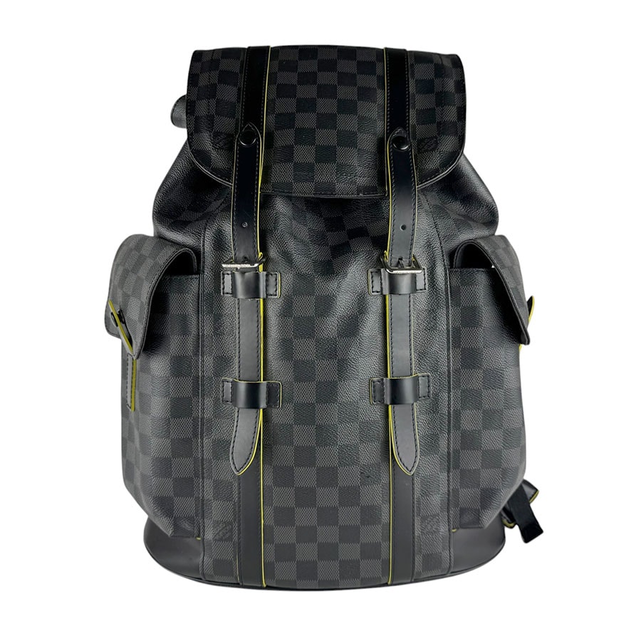 ルイ ヴィトン LOUIS VUITTON リュック ダミエグラフィット クリストファーPM ダミエグラフィットキャンバス ブラック/グレー シルバー メンズ N41574【中古】 z10062