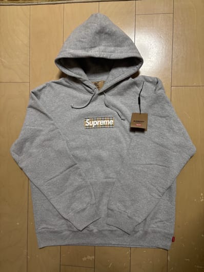 Supreme / Burberry Box Logo Hooded Sweatshirt "Heather Grey"