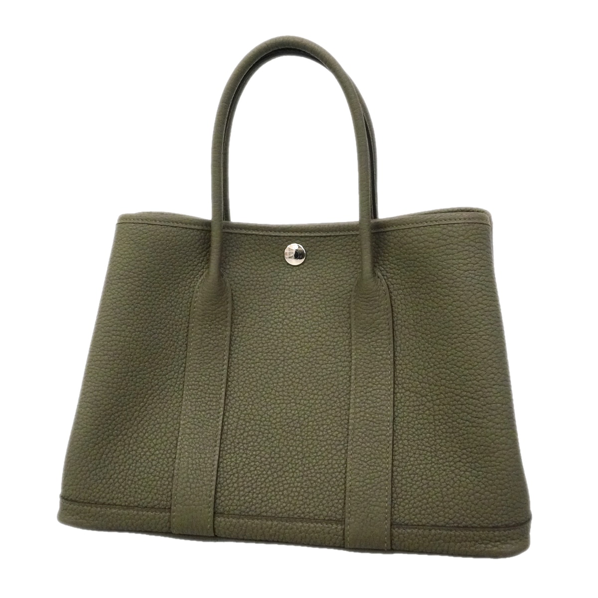 【6kc2399】エルメス トートバッグ ガーデンパーティTPM ネゴンダ ヴェールロデン シルバー金具 G刻印【中古】レディース