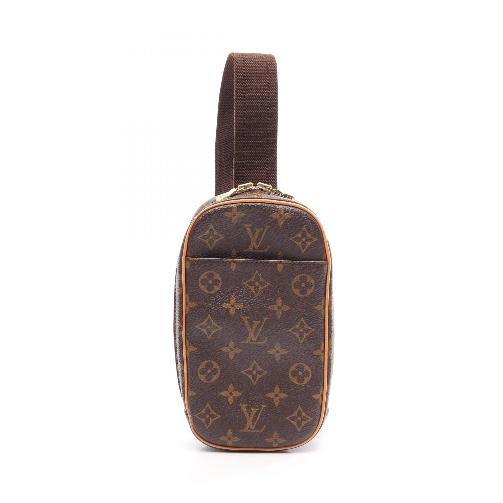ルイ・ヴィトン LOUIS VUITTON ポシェットガンジュ モノグラム ウエストバッグ ボディバッグ バッグ PVCコーティングキャンバス レザー メンズ レディース ブラウン系 M51870 【中古】