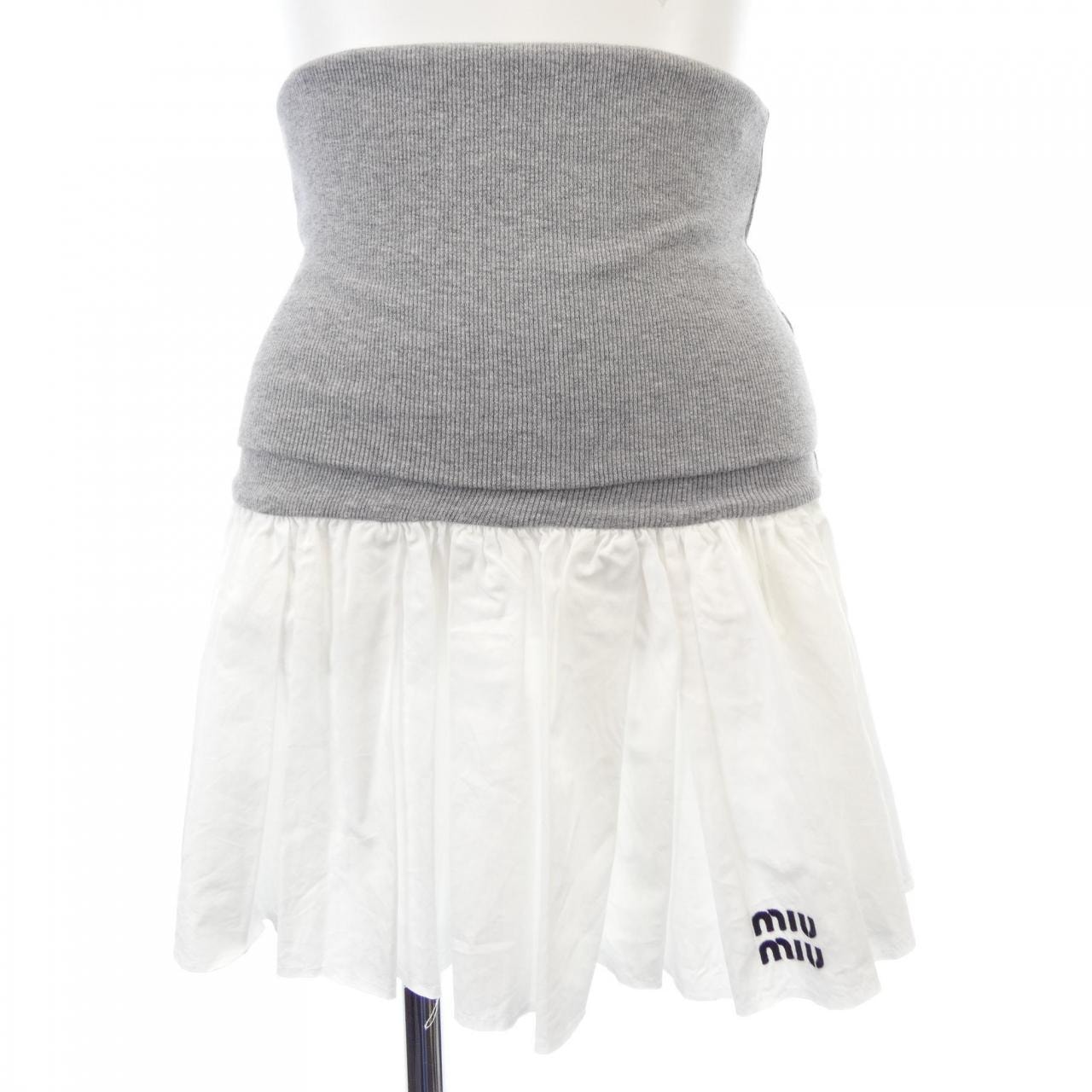C (やや傷や汚れあり)】ミュウミュウ MIU MIU POPLIN AND JERSEY