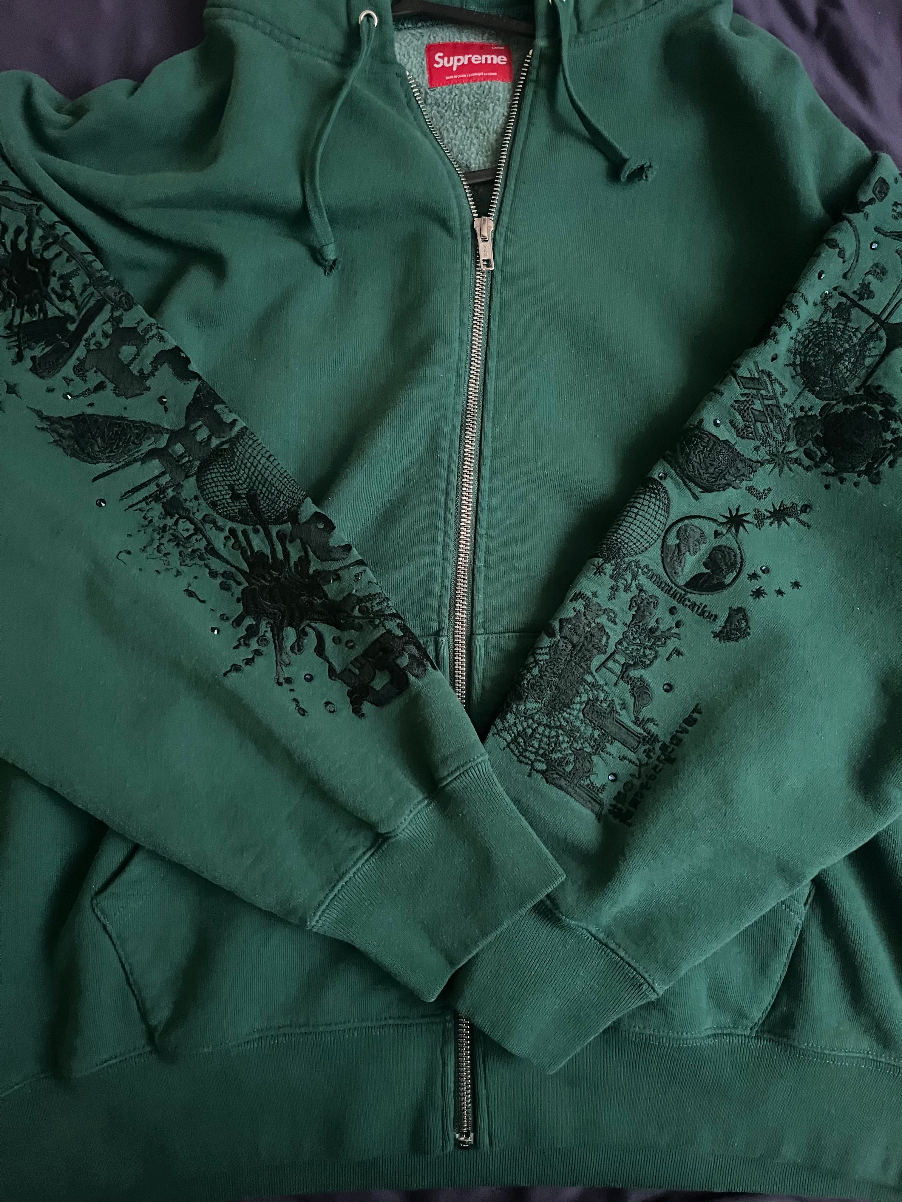 Supreme AOI Zip Up Hooded Sweatshirt "Teal"