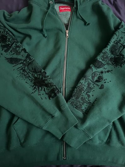 Supreme AOI Zip Up Hooded Sweatshirt "Teal"