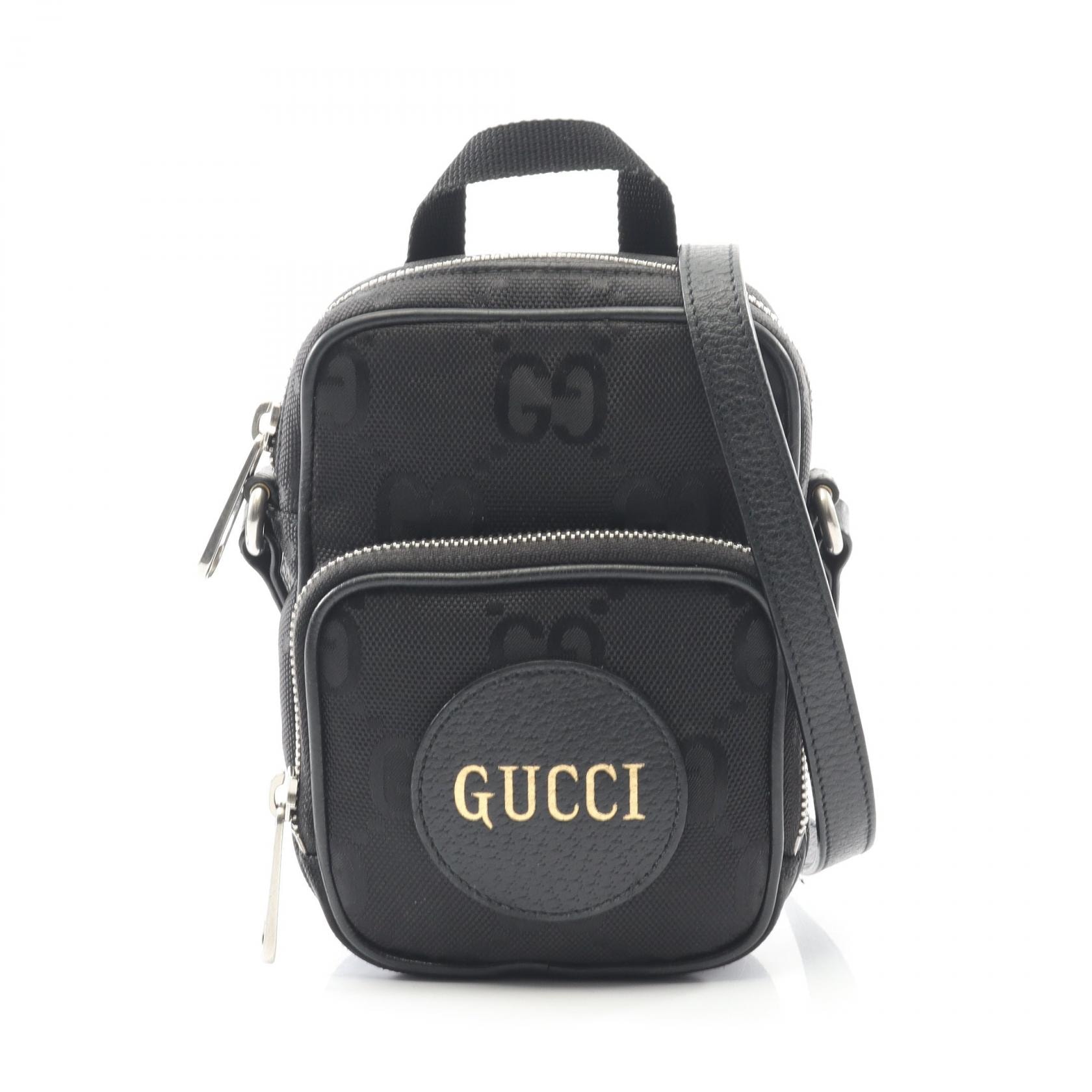 グッチ GUCCI オフ ザ グリッド ショルダーバッグ バッグ レザー ナイロンキャンバス レディース ブラック系 643882 【中古】