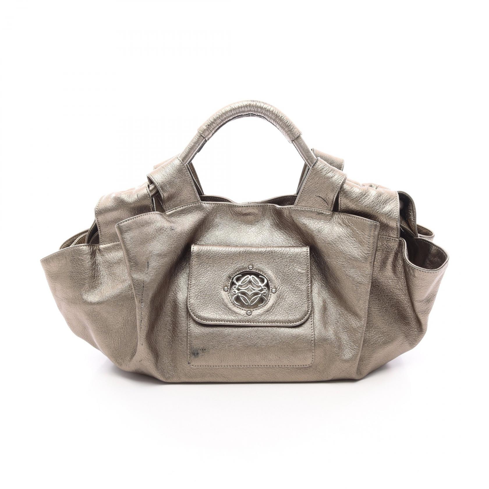 ロエベ LOEWE ナッパアイレ ハンドバッグ バッグ レザー レディース ゴールド系 【中古】