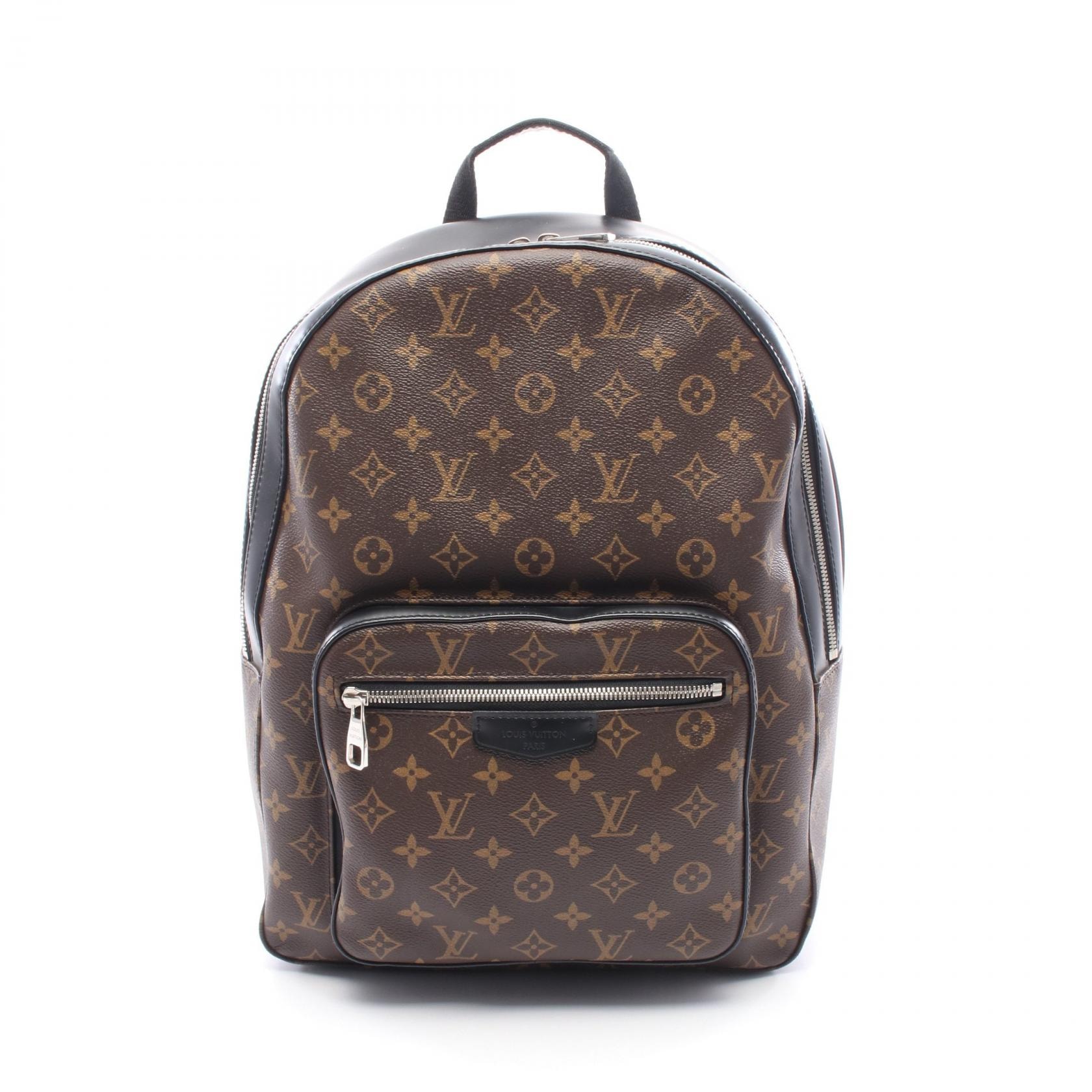 ルイ・ヴィトン LOUIS VUITTON ジョッシュ リュックサック バックパック バッグ PVCコーティングキャンバス レザー モノグラム・マカサー メンズ ブラウン系 / ブラック系 M41530 【中古】