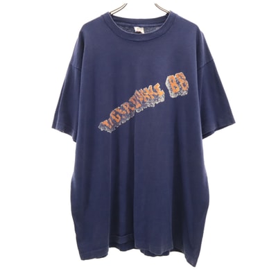 FRUIT OF THE LOOM フルーツオブザルーム 80s USA製 ヴィンテージ 半袖 Tシャツ XL ネイビー シングルステッチ