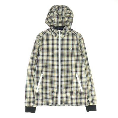 FRED PERRY フレッドペリー チェック柄 長袖 ジップパーカー M ベージュ