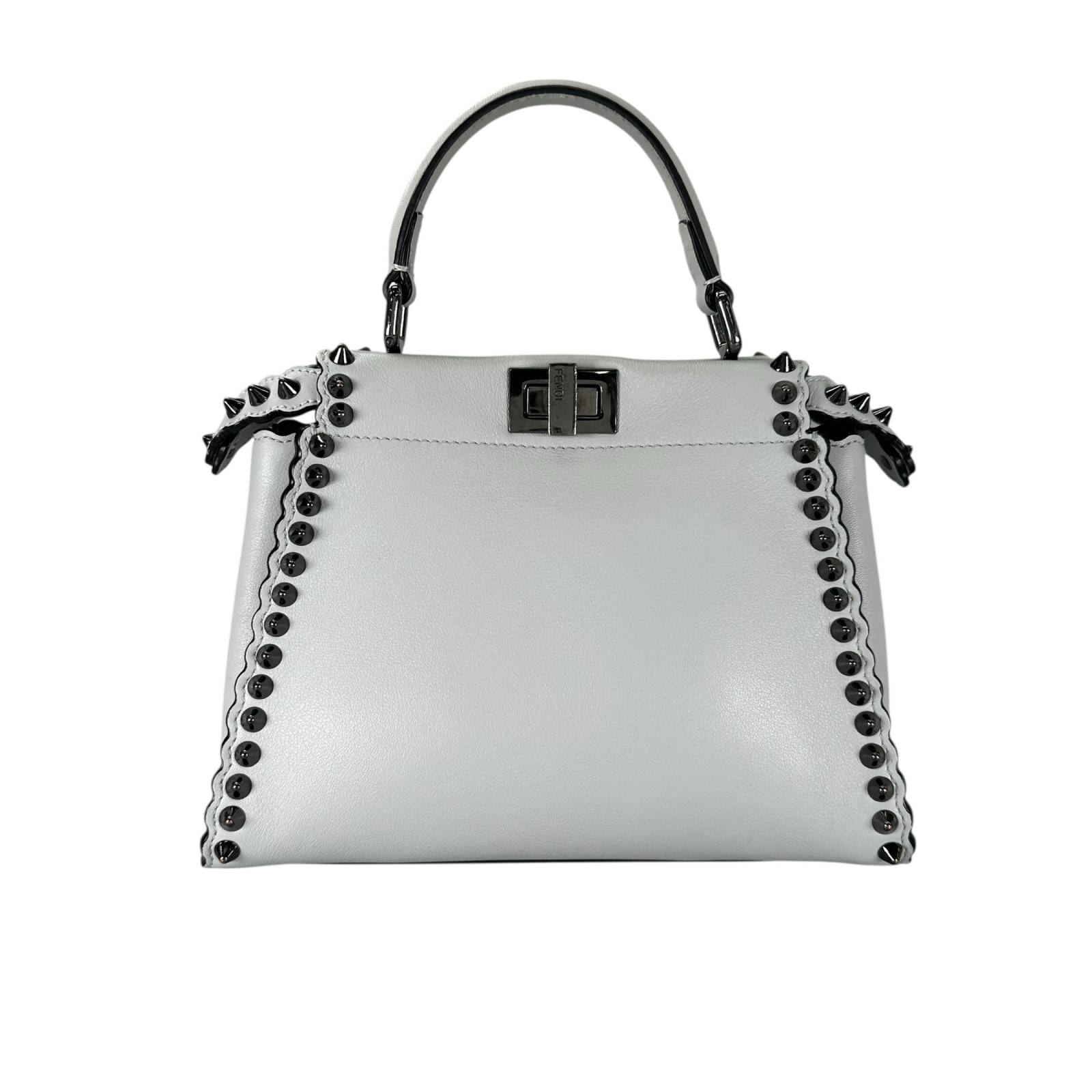 FENDI フェンディ ピーカーブー ハンドバッグ レザー ブルー レディース【中古】