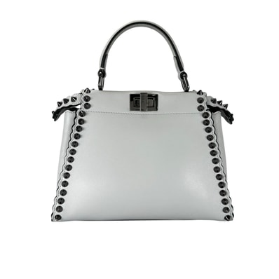 FENDI フェンディ ピーカーブー ハンドバッグ レザー ブルー レディース【中古】