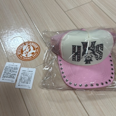 HYSTERIC GLAMOUR See No Evil Studded Mesh Cap "Pink"