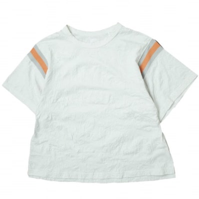 Name. ネーム 日本製 OVERSIZED FOOTBALL TEE 皺加工 オーバーサイズフットボールTシャツ W-NMCU-18SS-025 2 ホワイト 半袖 ライン トップス g11233
