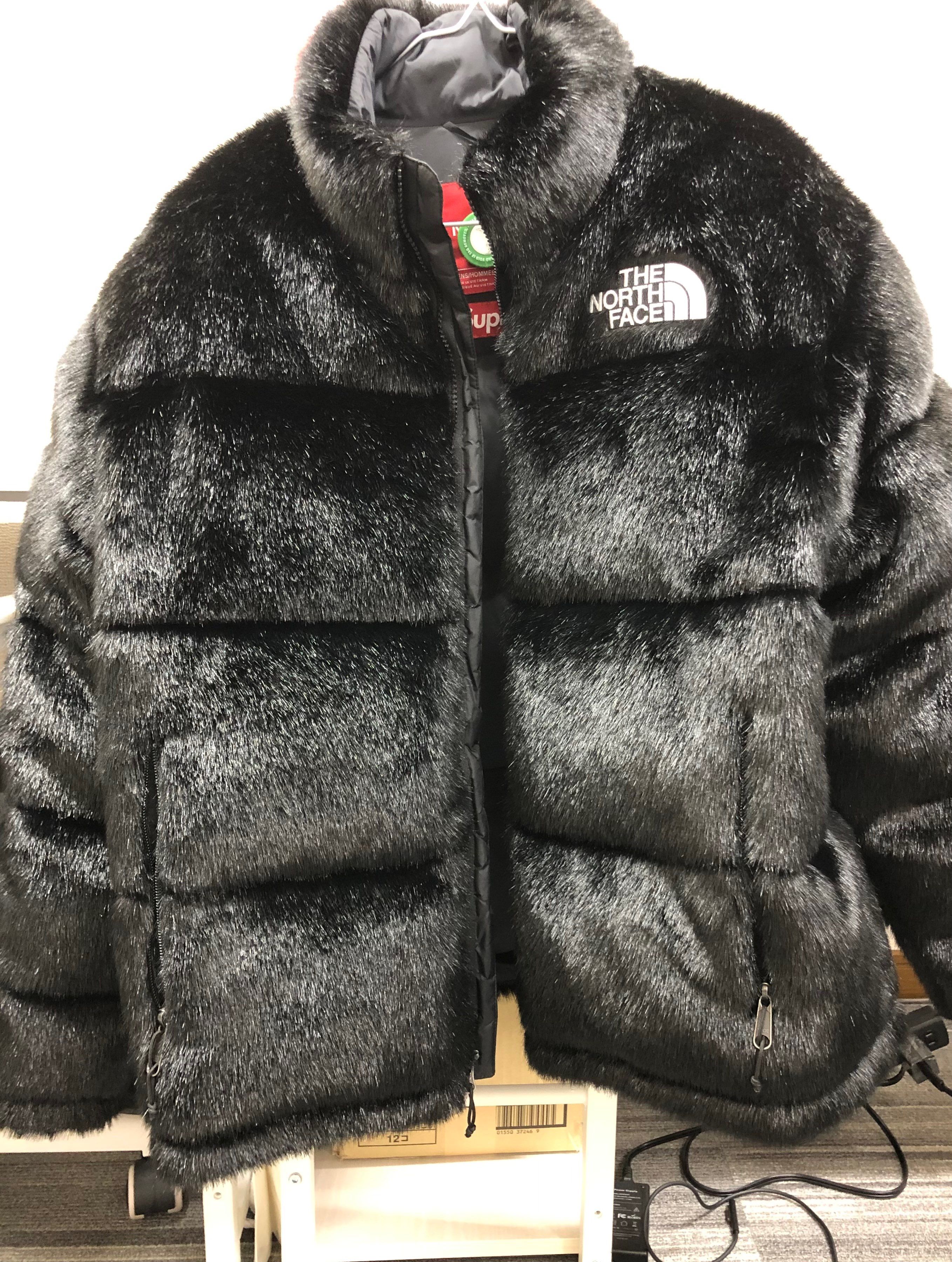 Supreme x The North Face Faux Fur Nuptse Jacket "Black"