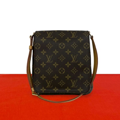 LOUIS VUITTON ルイヴィトン ミュゼットサルサ モノグラム レザー PVC ショルダーバッグ ブラウン
54744