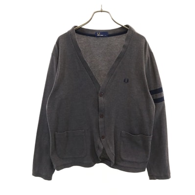 FRED PERRY フレッドペリー 日本製 長袖 カーディガン L グレー