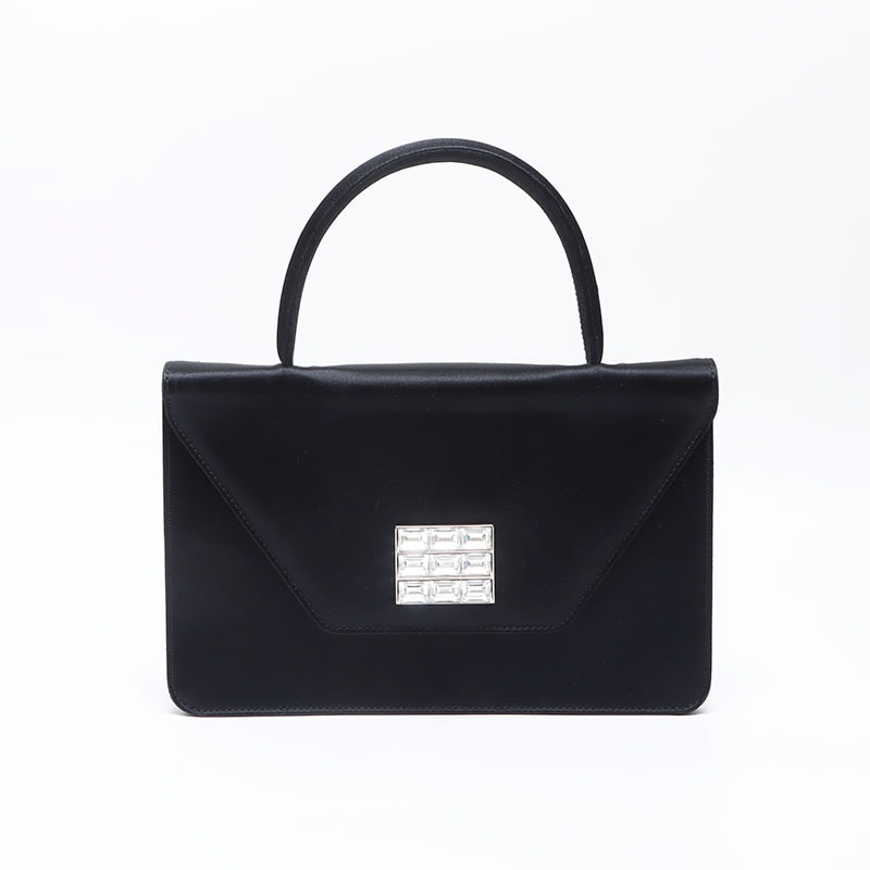 セリーヌ CELINE サテン ビジュー ハンドバッグ【中古】