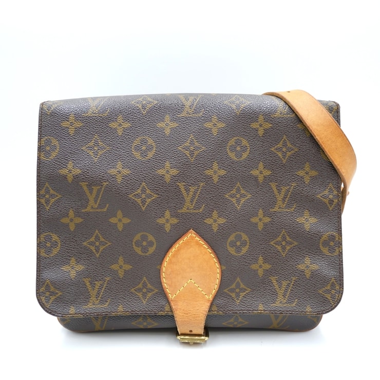 LOUIS VUITTON(ルイヴィトン)カルトシエールGM ヴィンテージ ショルダーバッグ モノグラム キャンバス レザー ブラウン ゴールド金具 M51252【中古】
