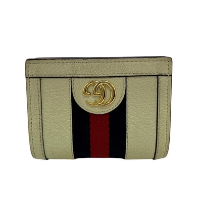 グッチ GUCCI 二つ折り財布 コンパクト シェリーライン 523155 ホワイト