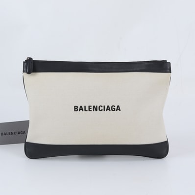■美品 バレンシアガ ネイビー クリップセカンドバッグ
