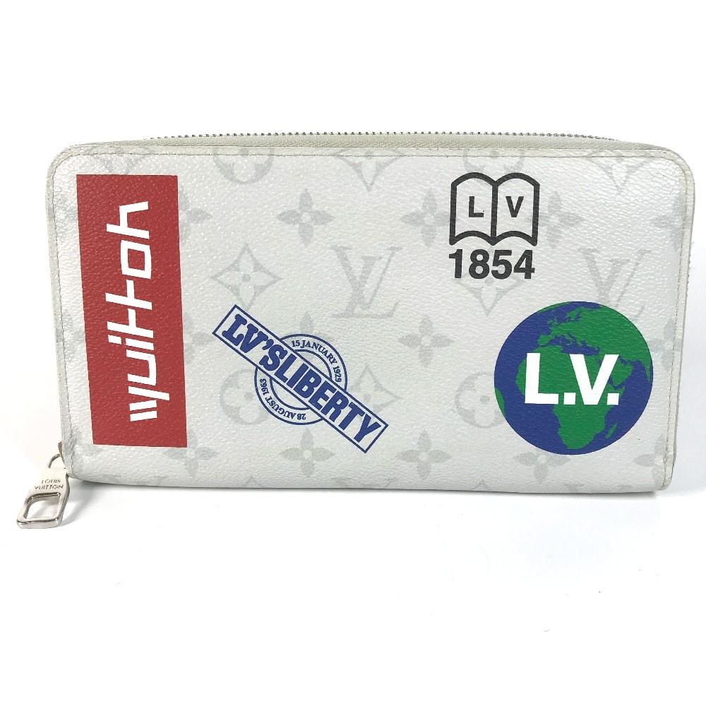 ルイヴィトン LOUIS VUITTON ジッピー オーガナイザー M67824 モノグラム ロゴ ストーリー ラウンドファスナー 長財布 モノグラムキャンバス ホワイト