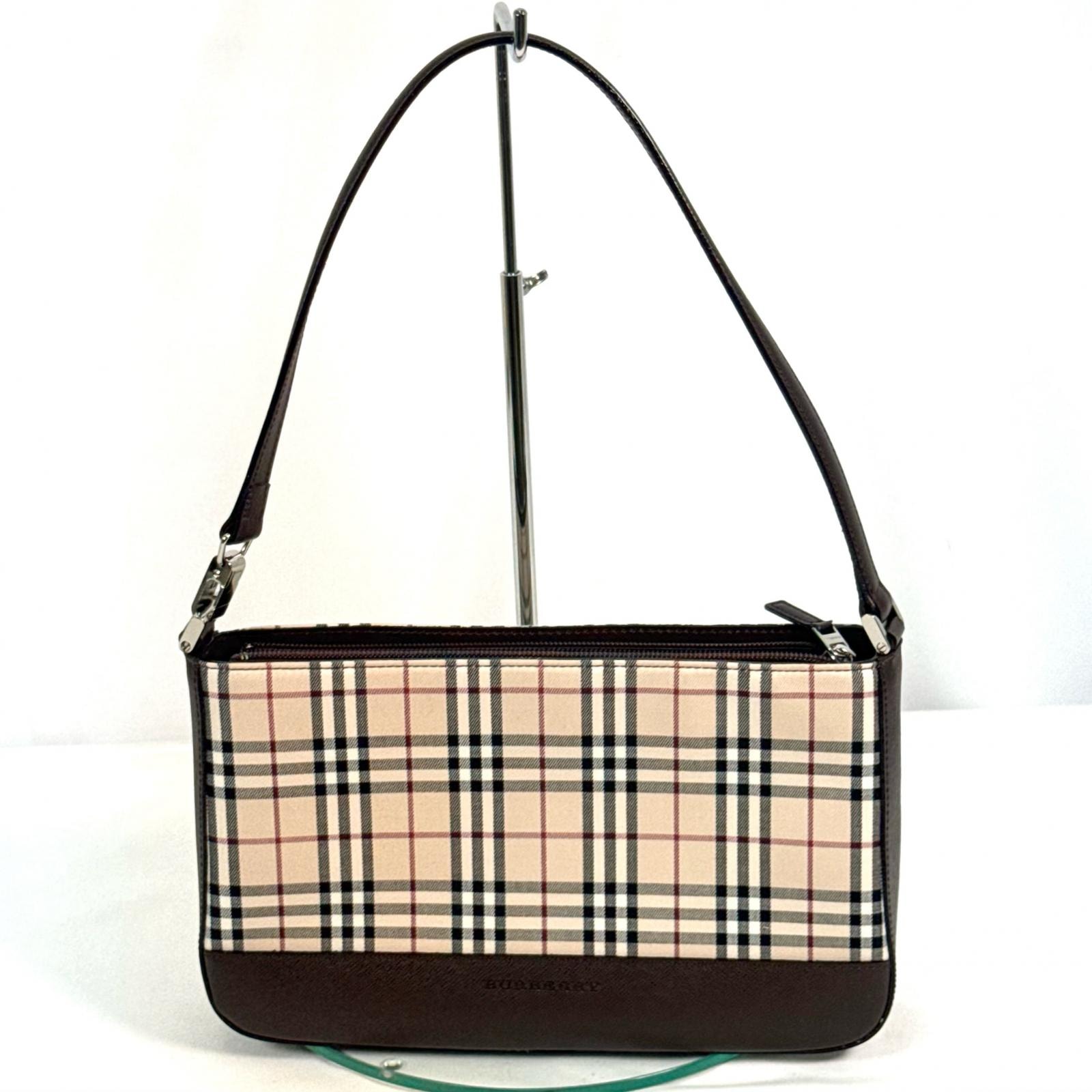 美品 BURBERRY バーバリー ショルダーバッグ バッグ ファッション小物 ノバチェック ベージュ ブラウン 保存袋付き ユニセックス