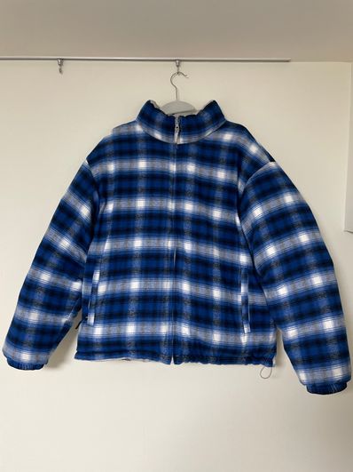 Supreme Flannel Reversible Puffer Jacket "Gray"